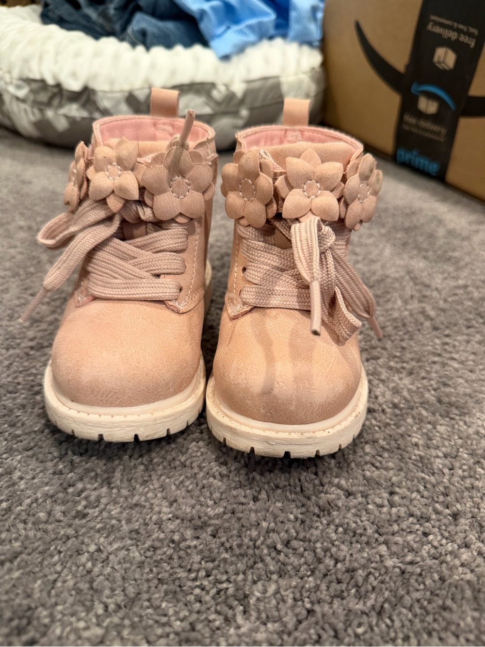 Carter's Pink Floral Lace-Up Toddler Boots